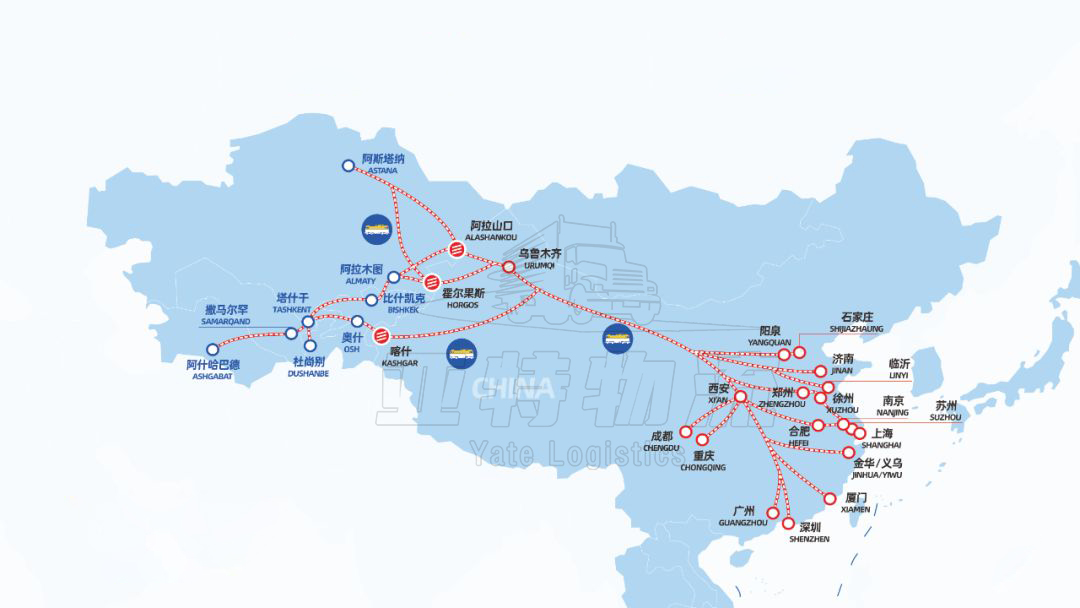 中亚物流地图